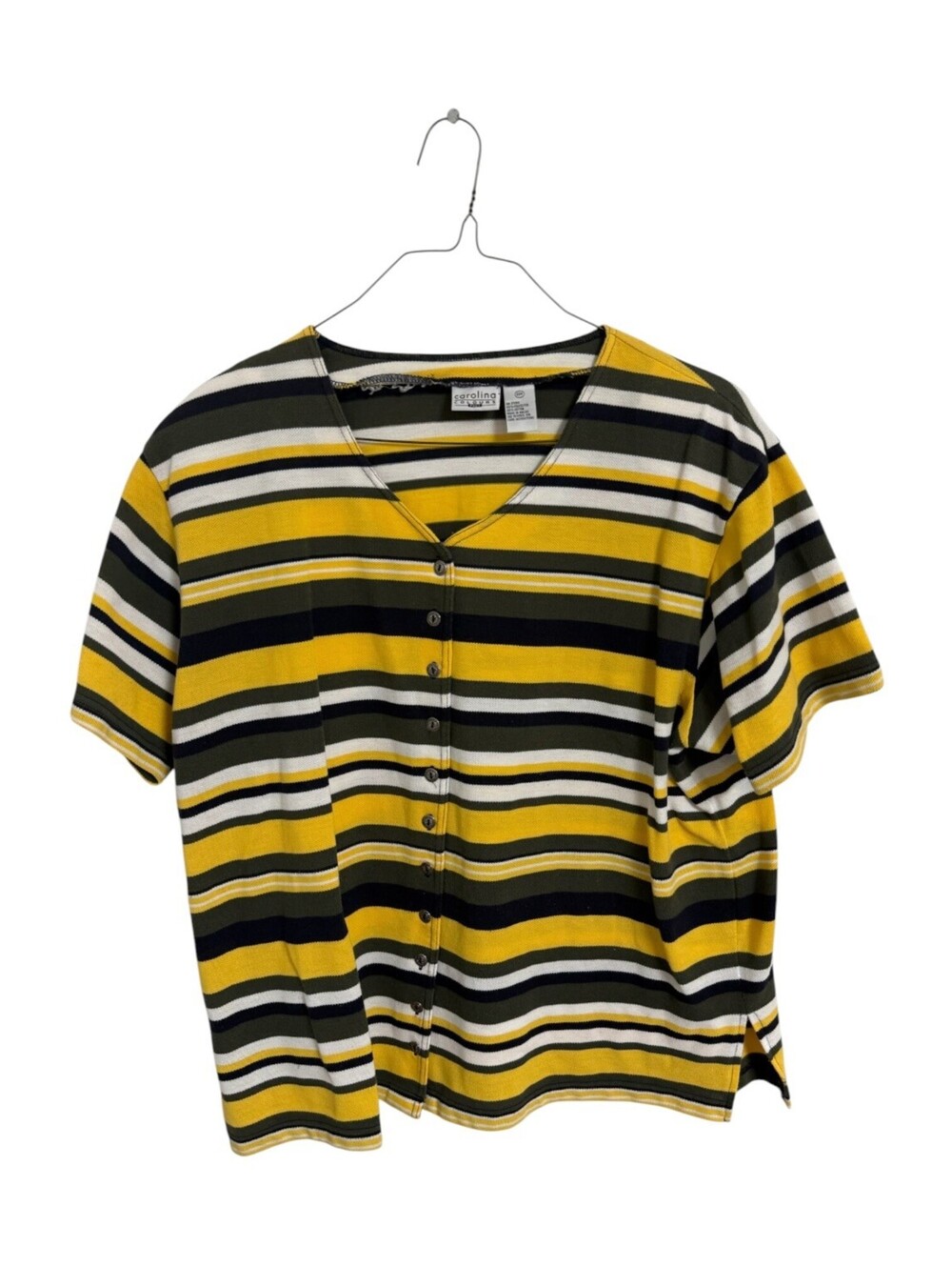 Carolina Colours Plus Women's Striped Button-Front Top Size 22W